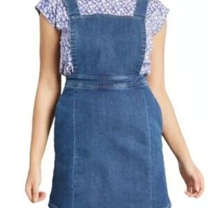 Modcloth Denim Overall Pinafore Dress Medium